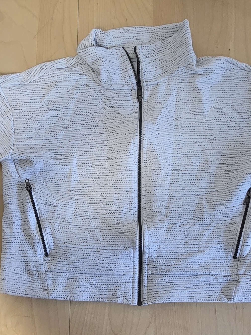 RBX Gray and White Textured Knit Top